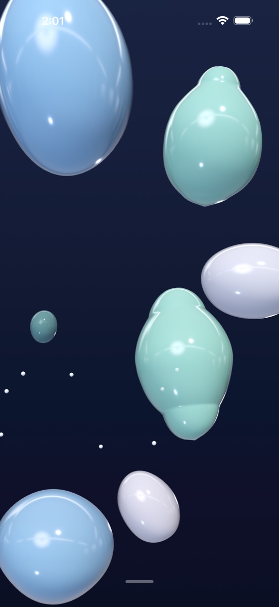 A bubble squishing under the finger